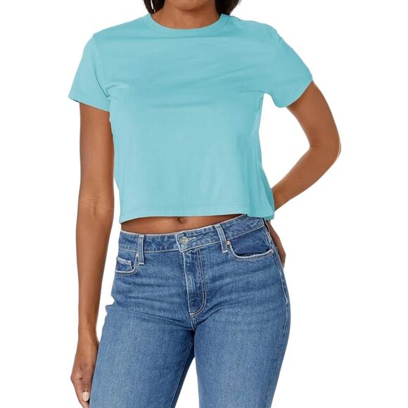 NWT! Monrow Women's Vintage Tee in Sky Blue - Size Small - Picture 1 of 6